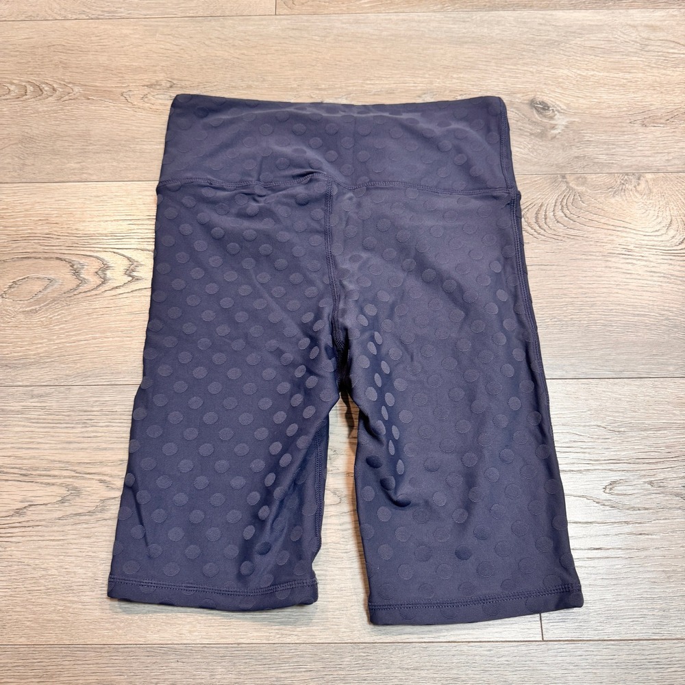 Mono B Women's Activewear Biker Shorts Blue Polka Dot High Waist‎ Size Small S - Picture 2 of 4
